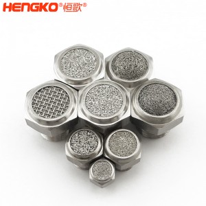 廠家直銷316不銹鋼燒結消聲器耐高溫降噪，粉末燒結氣動元件可按需定制