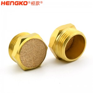 廠家生產(chǎn)平頭HBSL-MA V型燒結黃銅氣動排氣閥消聲器耐高溫 降噪